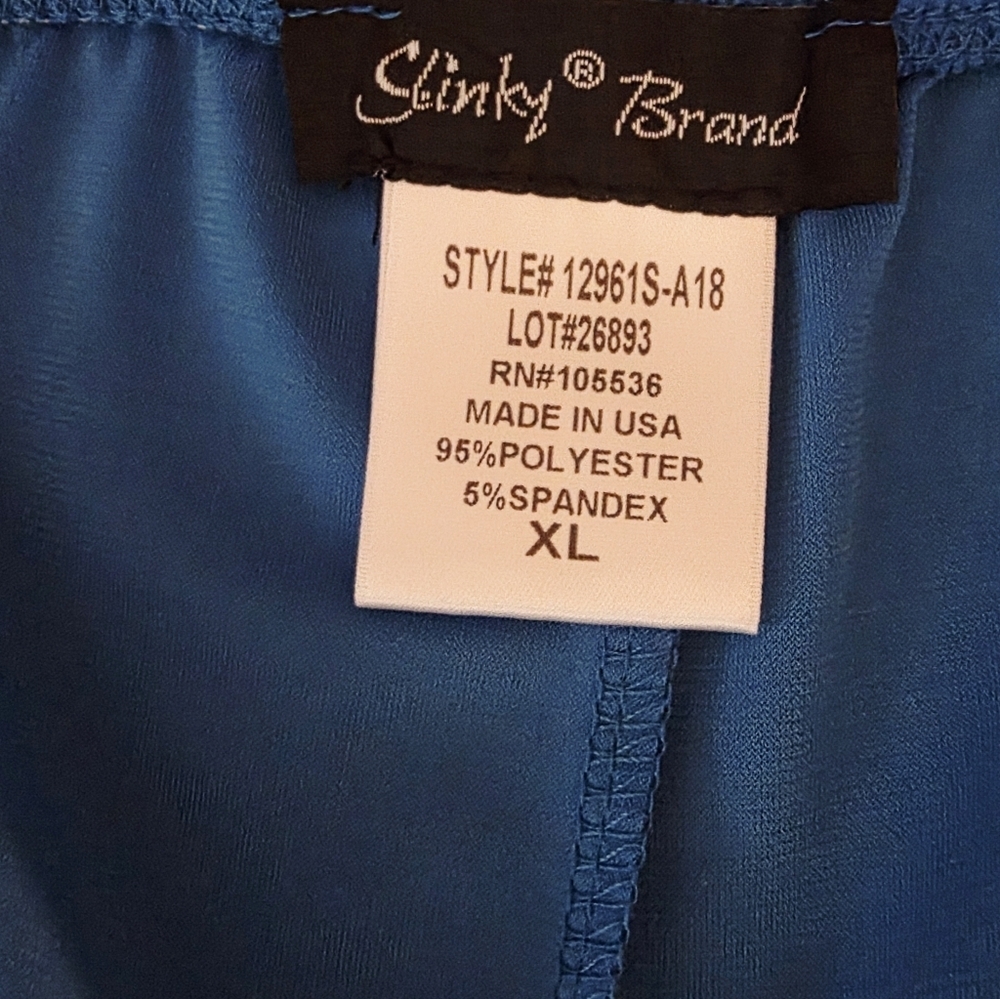 📣 Slinky Brand Set Tunic 💙 Blouse Cold Shoulder Elastic Pants👖 XL NWOT 😍 🆕 - Picture 8 of 9